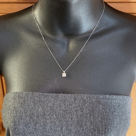 Solid 14K White Gold Designer Endless Diamond Natural Pendant Chain Necklace - Picture 12 of 17